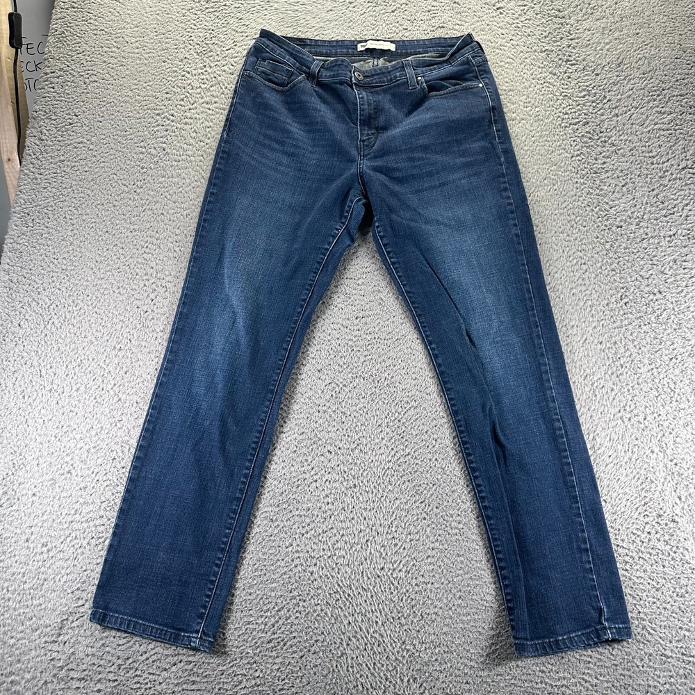 Levi's Jeans Womens 14 Blue Cotton Denim Skinny‎ Mid Rise Workwear Faded Stretch